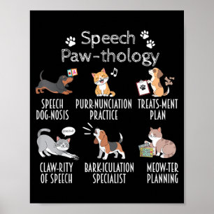 Spraak Paw-thologie Grappige Katten Woordspelingen Poster