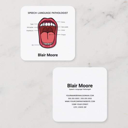 Spraak-taal patholoog SLP Vierkante Visitekaartje (Voorkant / Achterkant)