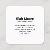 Spraak-taal patholoog SLP Vierkante Visitekaartje (Achterkant)