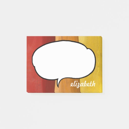 Spraakballon Gepersonaliseerde Naam Post-it® Notes (Voorkant)