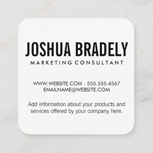 Spraakballon / Stippenpatroon Vierkante Visitekaartje (Achterkant)