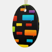 spraakballonachtergrond keramisch ornament (Links)