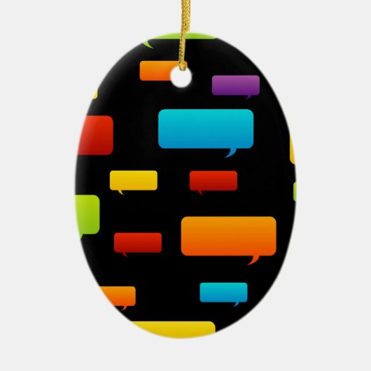 spraakballonachtergrond keramisch ornament (Voorkant)