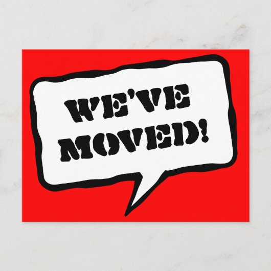 Spraakbel bewegende briefkaarten voor nieuw huis (Voorkant)