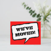 Spraakbel bewegende briefkaarten voor nieuw huis (Staand voorkant)