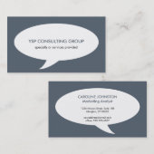 Spraakbel blauw creatief netwerk professional visitekaartje (Voorkant / Achterkant)