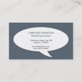 Spraakbel blauw creatief netwerk professional visitekaartje (Achterkant)