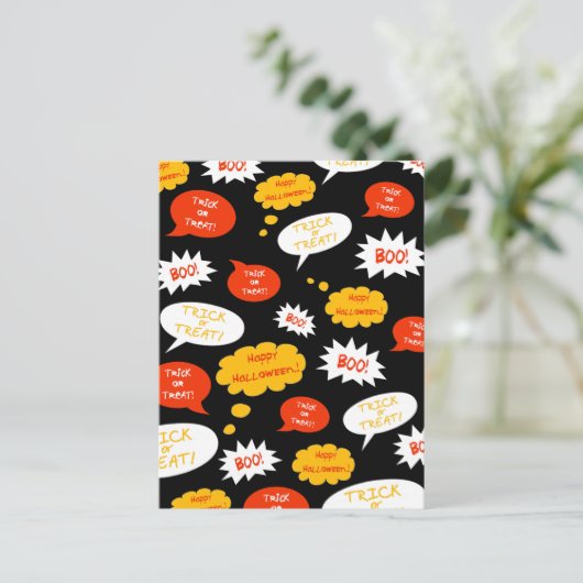 spraakbelletje halloween briefkaart (Staand voorkant)