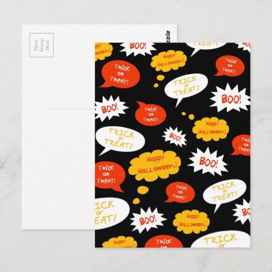 spraakbelletje halloween briefkaart (Voorkant / Achterkant)