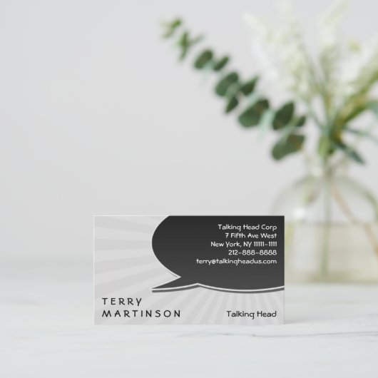 Spraakbubbelbarst Visitekaartje (Staand voorkant)