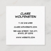 Spraakbubble Bemiddelenboek voor Retro Comic Book Vierkante Visitekaartje (Achterkant)