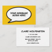 Spraakbubble Bemiddelenboek voor Retro Comic Book Visitekaartje (Voorkant / Achterkant)