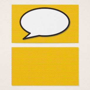 Spraakbubble voor Retro Comic Book Visitekaartjes