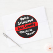 Spraakgeactiveerde papieren handdoekdispenser ronde sticker (Envelop)