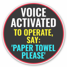 Spraakgestuurd Om Te Werken Zeg Papieren Handdoek Sticker