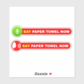 "Spraakgestuurd" (Zeg nu papieren handdoek) Sticker (Vel)