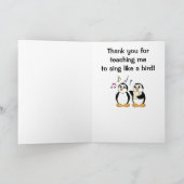 Spraakleerkracht Bedankt Kaart met Pinguïns (Binnen)