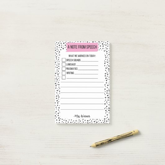 Spraaknotitie voor thuis- PERSONALISEREN Post-it® Notes (Op bureau)