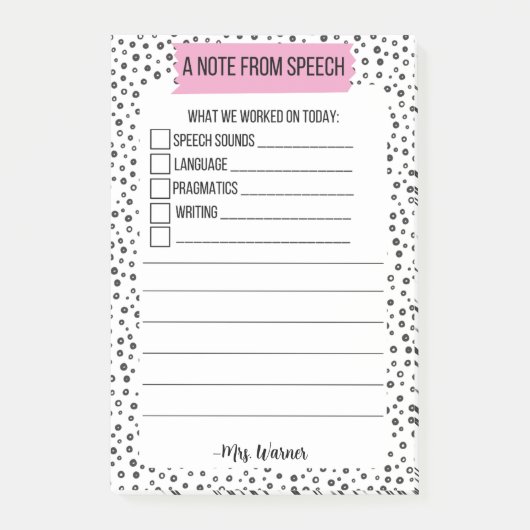 Spraaknotitie voor thuis- PERSONALISEREN Post-it® Notes (Voorkant)