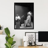 Spraakopname van een zwarte Indiaan uit 1909 Poster (Thuiskantoor)