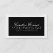 Spraakpatholoog zwart-wit Bold Design Kaart Visitekaartje (Voorkant)