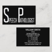 Spraakpatholoog zwart-wit visitekaartje (Voorkant / Achterkant)