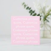 Spraakquote, moderne lichtroze kaart aanpassen (Staand voorkant)