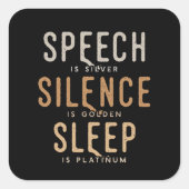 Spraakstilte Slaap Grappig Vierkante Sticker (Voorkant)