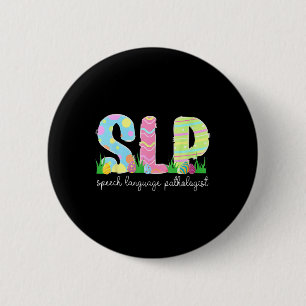 Spraaktaal Pathologie SLP Pasen Spraaktherapie Ronde Button 5,7 Cm