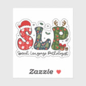 Spraaktaal Patholoog Kerstmis SLP Xmas Sticker (Vel)