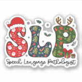 Spraaktaal Patholoog Kerstmis SLP Xmas Sticker (Voorkant)