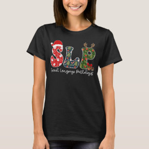 Spraaktaal Patholoog Kerstmis SLP Xmas T-shirt