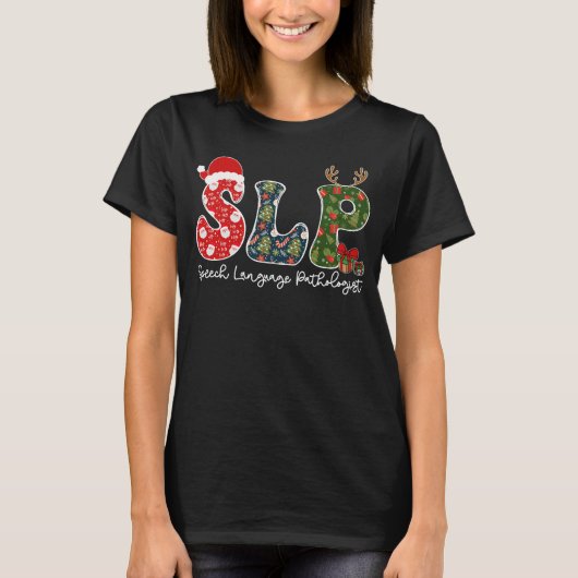 Spraaktaal Patholoog Kerstmis SLP Xmas T-shirt (Voorkant)