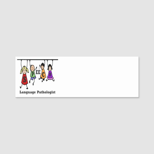 Spraaktaal Patholoog Leuke Kinder Cartoon Naamplaatje (Voorkant)
