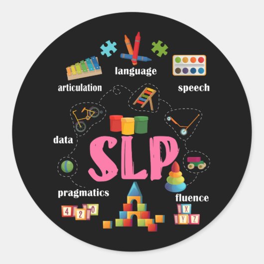 Spraaktaal Patholoog Pediatrische Scope van Pra Ronde Sticker (Voorkant)