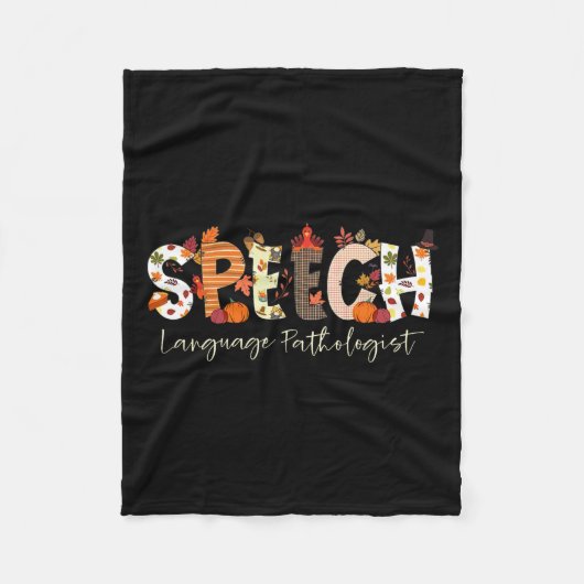 Spraaktaal Patholoog SLP Pompoen Herfst Dank Fleece Deken (Voorkant)