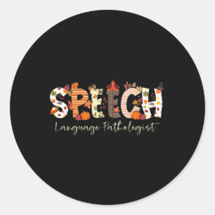 Spraaktaal Patholoog SLP Pompoen Herfst Dank Ronde Sticker