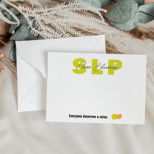 Spraaktaal patholoog therapeut notitiekaartje