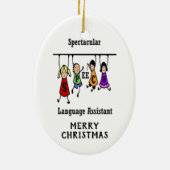 Spraaktaalassistent kerst keramisch ornament (Achterkant)