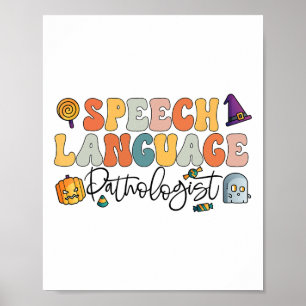 Spraaktaalpathologie Halloween Spraaktherapie Poster