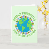 Spraaktherapeut Dank u aangepaste SLP-therapie Kaart (Gele Bloem)