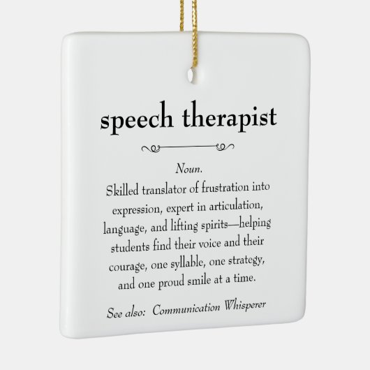 Spraaktherapeut Definitie Bedankt Gift Keramisch Ornament (Rechts)