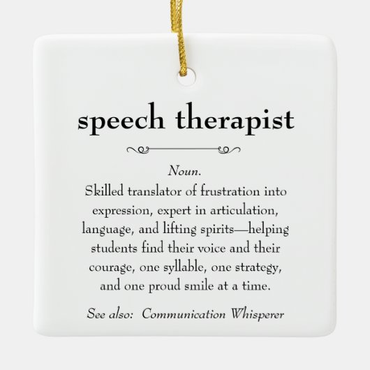 Spraaktherapeut Definitie Bedankt Gift Keramisch Ornament (Voorkant)