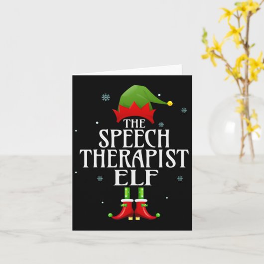 Spraaktherapeut Elf Xmas Matching Family Group CH Kaart (Gele Bloem)