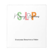 Spraaktherapie bij Spraaktaalpathologie SLP Notitieblok (Voorkant)