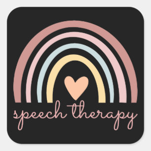 Spraaktherapie I - Boho Regenboog Vierkante Sticker