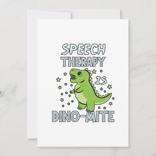 Spraaktherapie is dino-maatige Therapistische pun  Bedankkaart (Voorkant)
