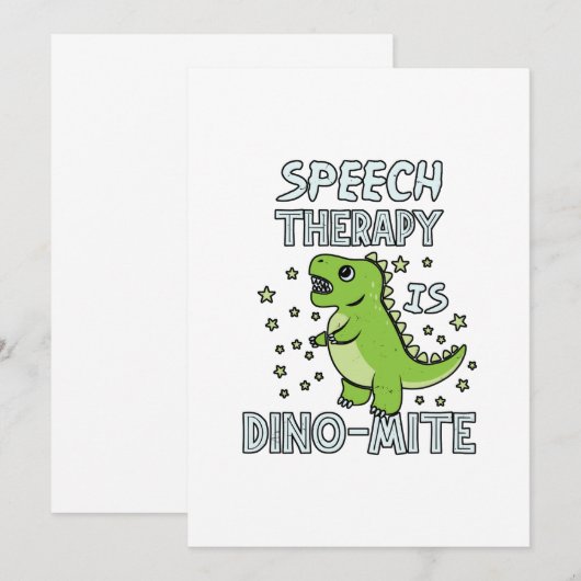 Spraaktherapie is dino-maatige Therapistische pun  Bedankkaart (Voorkant / Achterkant)