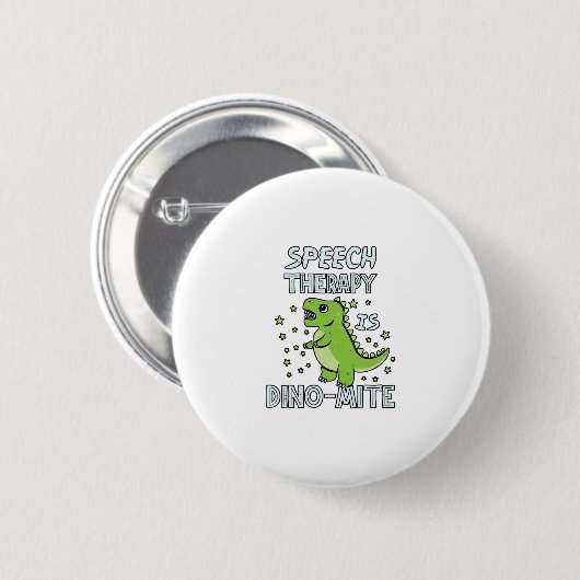 Spraaktherapie is dino-maatige Therapistische pun  Ronde Button 5,7 Cm (Voorkant /achterkant)