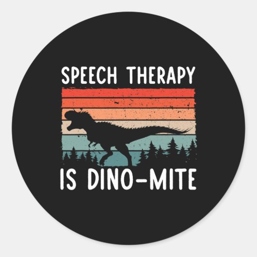 spraaktherapie is dinoMite Speech Language Patholo Ronde Sticker (Voorkant)